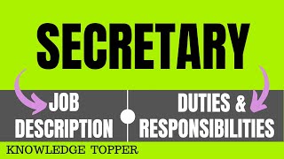 Details Secretary Job Description | Secretary Duties and Responsibilities | Secretary Roles Responsibilities Update