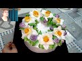 Оформление торта нарциссами из крема_How to make a cake with narcissists