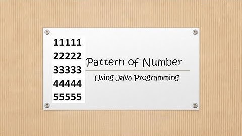 Pattern of Numbers in Java Programming Language (Pattern02)