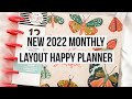 New 2022 Flora and Fauna Papillon Monthly Layout Happy Planner Flip Through and Review! Butterflies