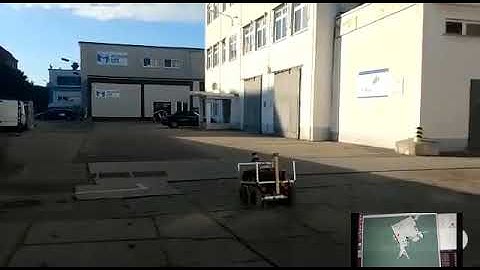 First test of outdoor robot navigation in a known environment.