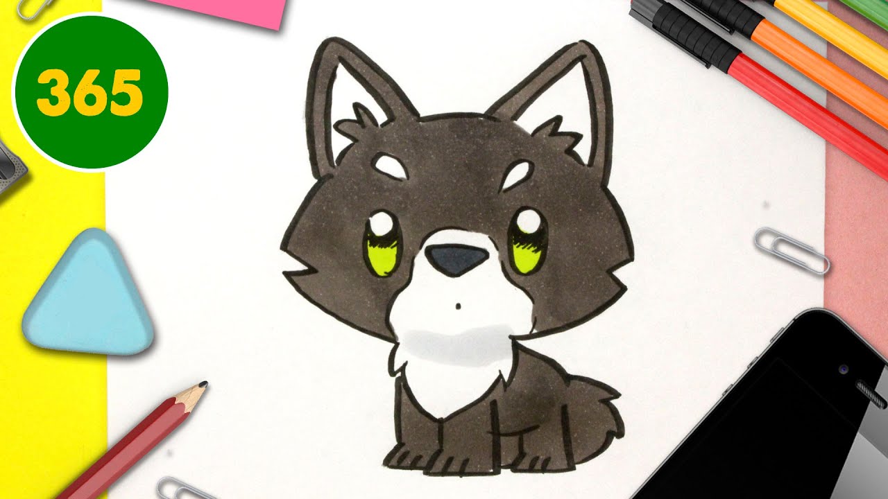 COME DISEGNARE LUPO KAWAII - Come disegnare animali - YouTube