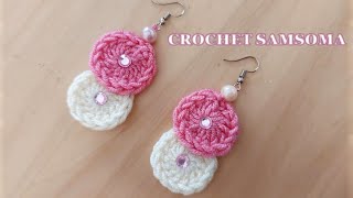 لمحبات اكسسوارات الكروشيه اليكم طريقة حياكة حلقان كروشيه بنمط جد سهل للمبتدئات  Super Easy Crochet