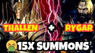 My ACCOUNT is CURSED!! Ancient SADNESS...Rygar + Thallen 15x Summons - Watcher of Realms