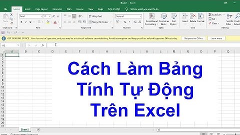 Cách tạo bảng tính tự động trong excel