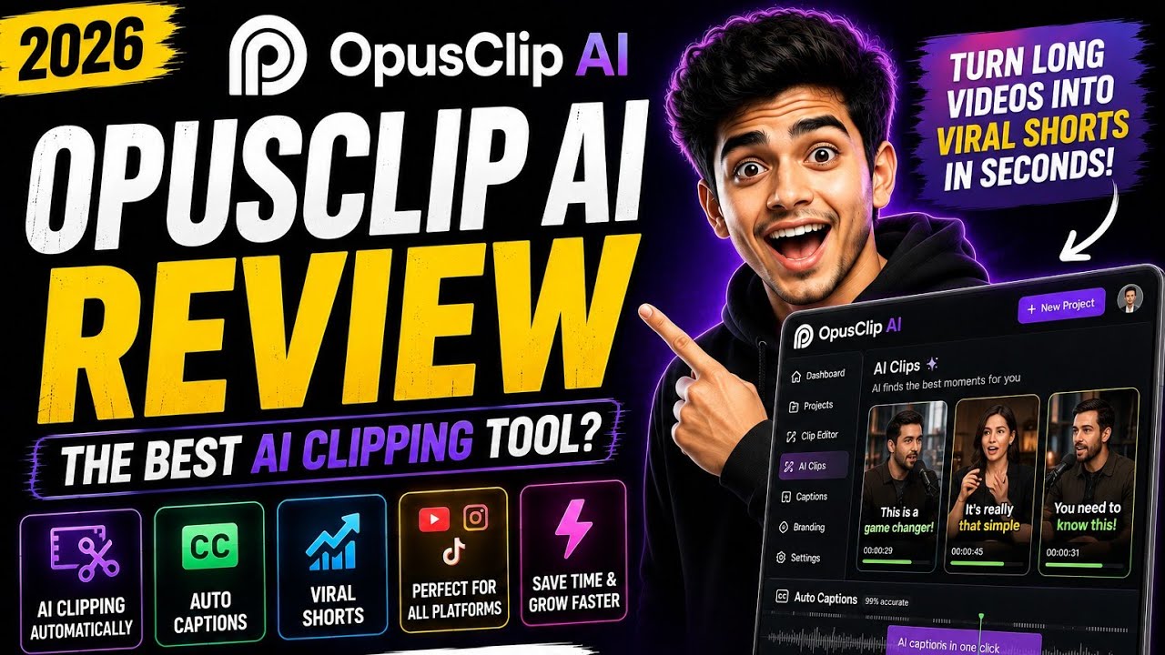 OpusClip AI Review 2026 🔥 | Best AI Video Clipping Tool? Full Review & Demo