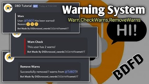 BDFD Warning System Warn Command, Warn Check Command, Warn Remove Command
