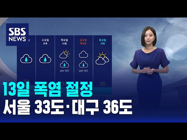[날씨] 오늘 폭염 절정..서울 33도·대구 36도 / SBS 모닝와이드 1부
