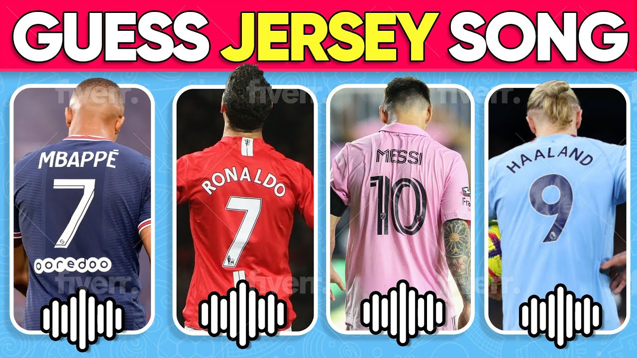 Guess The SONG EMOJI and JERSEY of Football Player Cr7 Ronaldo, Messi,  Neymar, Mbappe, Haaland 