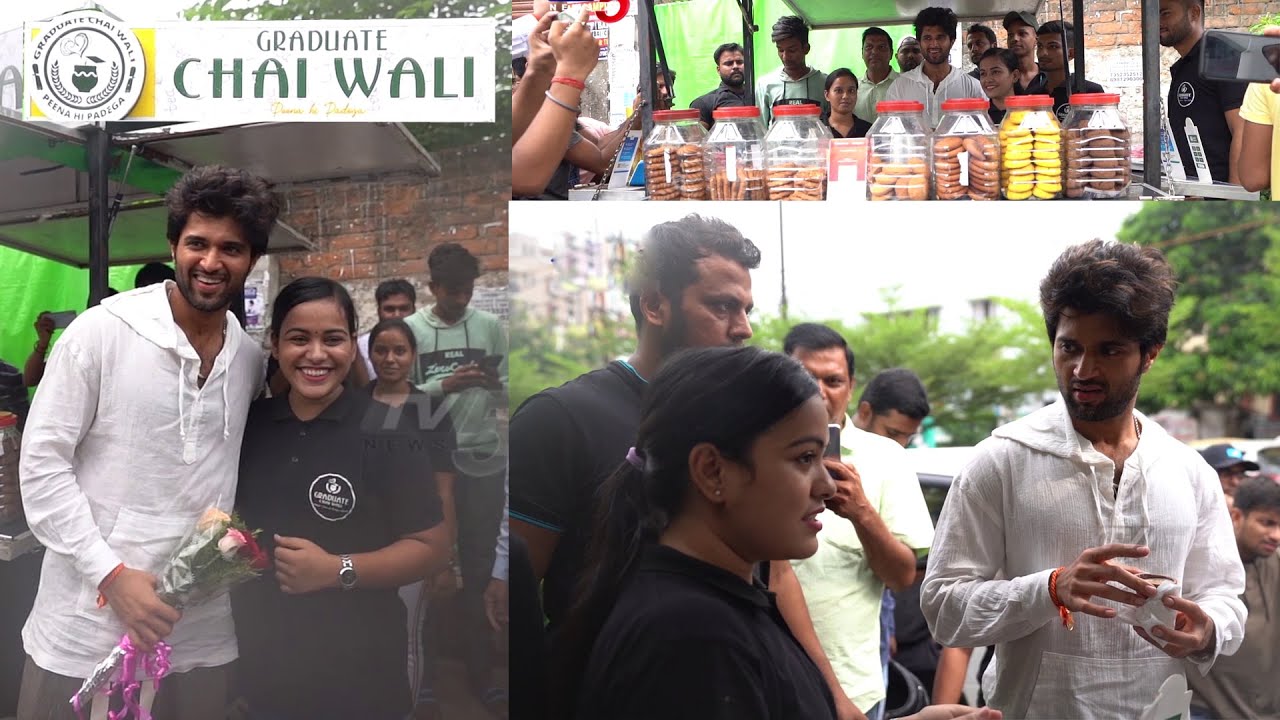 Vijay Devarakonda with Patna Graduate Chai Wali | Liger fandom Patna Tour | TV5 Tollywood