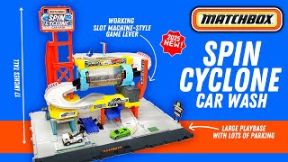 2025 Matchbox Spin Cyclone Car Wash Multi-Level Playset Wunique Spinning Game-Style Wash Station