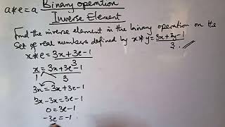 Calculations of Inverse Elements in Binary Operations