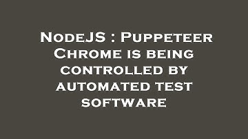 NodeJS : Puppeteer Chrome is being controlled by automated test software