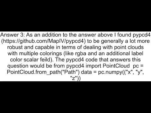 how to import all the points from a pcd file into a 2d python array
