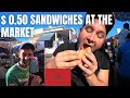 GREAT STREETFOOD AT THIS MOROCCAN MARKET / BEST 0.50 $ SANDWICHES EVER