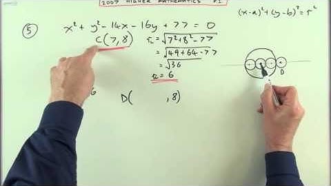 2007 SQA Higher Maths:  paper 1 no.5   Circles