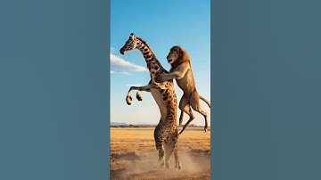 Savage Lion Ambushes Giraffe in Stunning AI Wildlife Scene 🦁🦒 #shorts  #wildlife  #lion