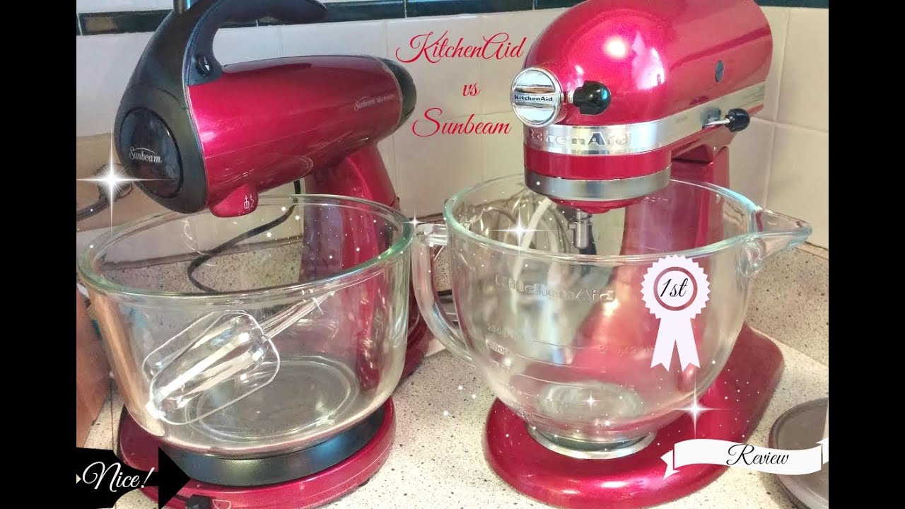 Review KitchenAid vs  Sunbeam Mixer Unboxing Side by 