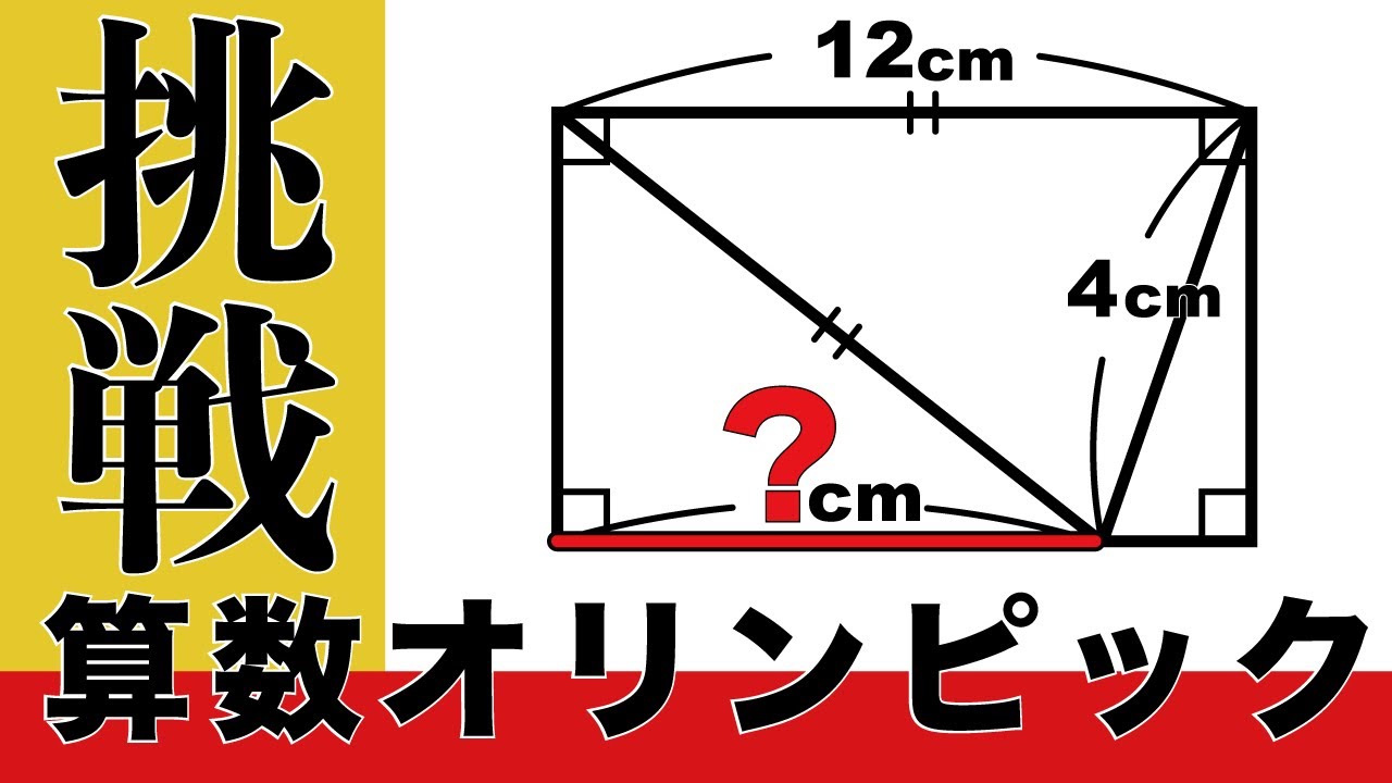 【さすが算数オリンピック】気づける人には簡単に解けてしまう図形問題【中学受験の算数】