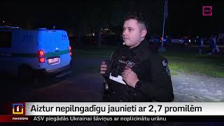 Aiztur nepilngadīgu jaunieti ar 2,7 promilēm