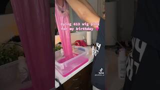 Dying 613 wig pink for my birthday  #hair #wig #hairstyles #lacefrontwig