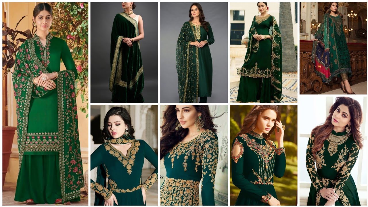 different green colours combination ideas suits kurti dress ? Green