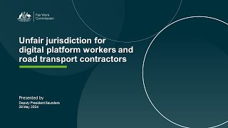 Unfair jurisdiction for digital platform workers and road transport contractors