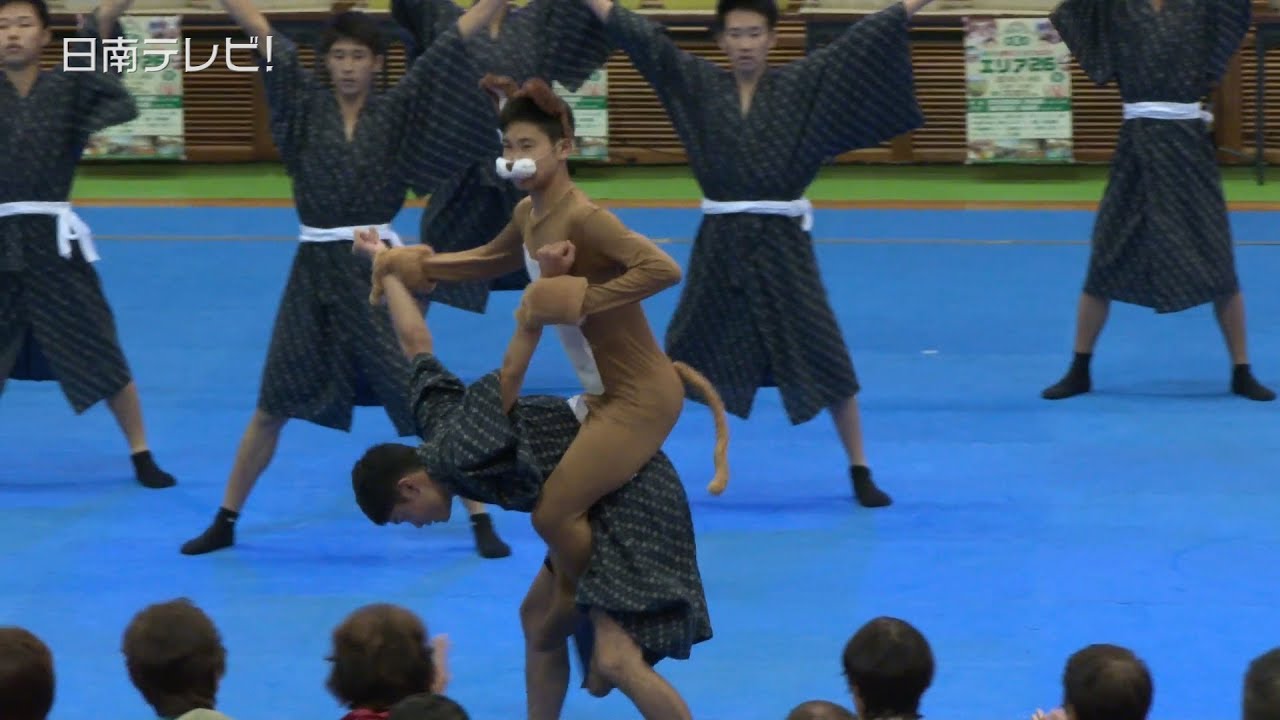 鹿児島実業高校 男子新体操 維新dancin'鹿児島市ノーカット（あがたまちづくりフェスタ「エリア26」宮崎県日南市）