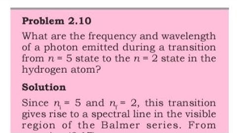 What are the frequency and wavelength of a photon emitted during transition from n=5 State to