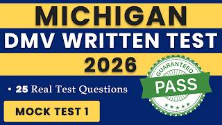 Michigan DMV Permit Test 2026 (Mock Test 1) | 50 Real Questions | DMV Written Test Practice | MI