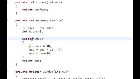 Java Programming || Adam number in a Range || Classes and Objects || Problem Solving ||