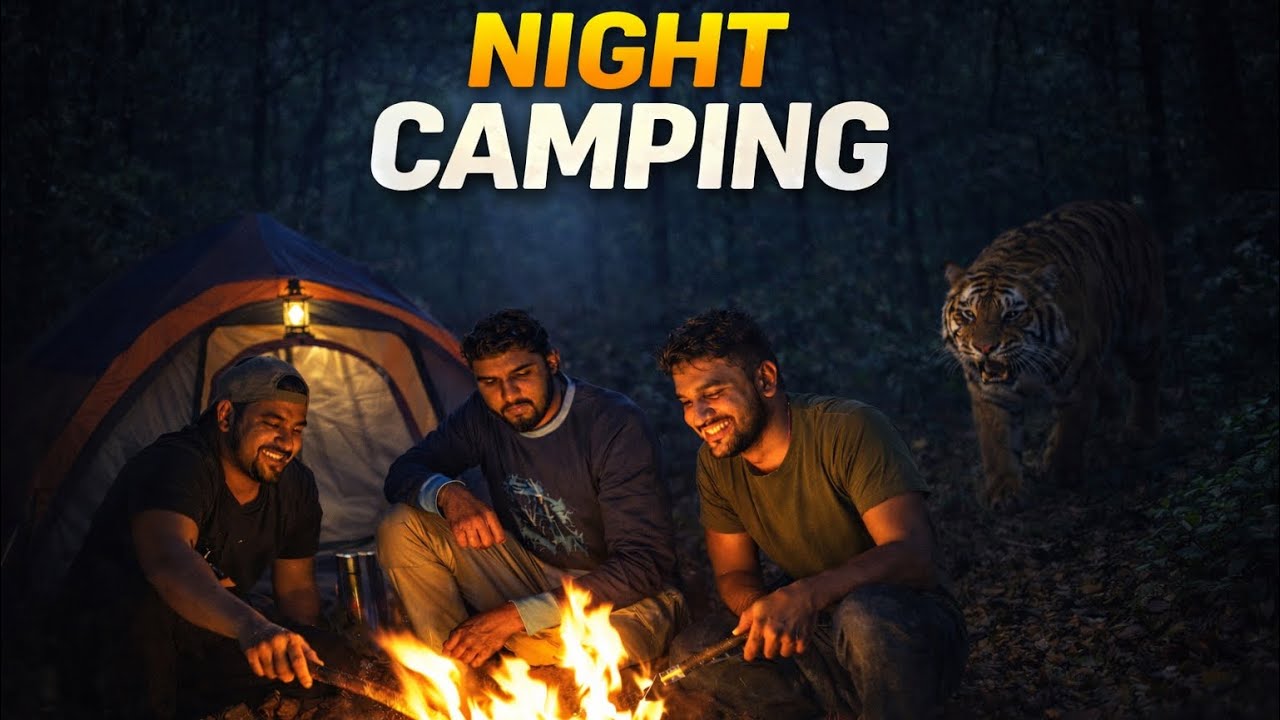 Camping in Indian Forest with Friends | Night Fire Cooking 