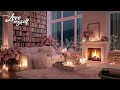 Beautiful Snowy Winter Ambience ❄️Warming Fireplace with Soft Piano 🔥 Romantic Piano Music #3