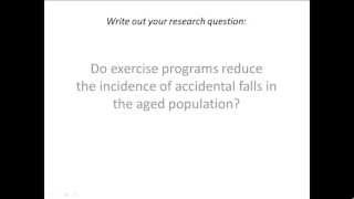 Using Boolean Logic to Conduct a Literature Search in Pubmed: Falls AND Exercise in the Aged.
