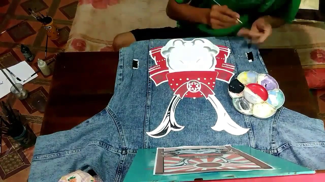 Tutorial melukis di jaket jeans  DENIM  ART YouTube