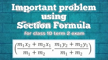 Important problem | SECTION FORMULA | Coordinate Geometry