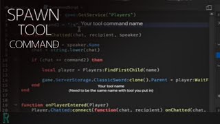 Roblox studio Spawn Tool Command ⌨️