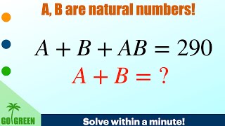 A tricky arithmetic problem || a+b+ab=290 || CU-CET/IIT-JAM/CSIR-NET/GATE/NBHM/TIFR  @Prof.SamKu_
