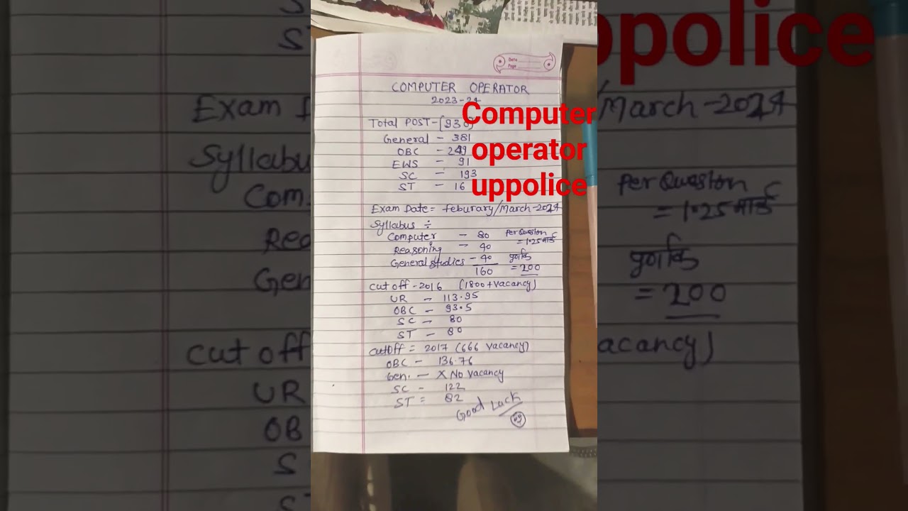 computer operator vacancy 2023-2024 