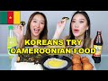 KOREAN SISTERS TRY CAMEROONIAN FOOD 🇨🇲🤤 | ACHU, ERU, FUFU, PUFF PUFF