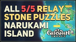 All 5 Narukami Island Relay Stone Puzzles Genshin Impact