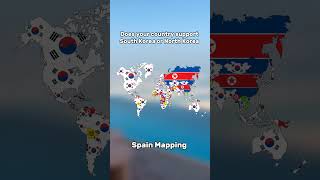 Does your country support South Korea or North Korea #geography #map #mapping #world #shorts