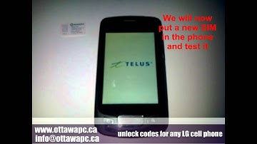 Unlock Any LG Optimus Bell Telus Rogers Koodo Cell Phone - P500 Instructions