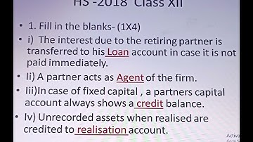 AHSEC 2018 question paper Accountancy