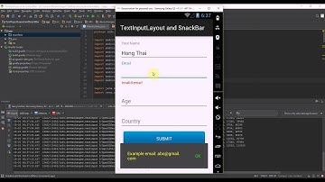 Android Material Design: TextInputLayout and SnackBar Demo