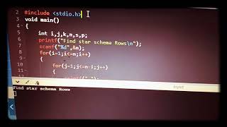 Upper and lower triangle star pattern built in c language