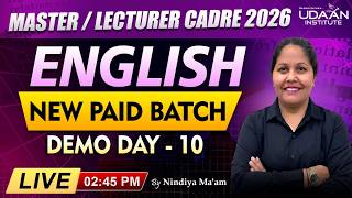 ENGLISH | PAID COURSE |  DEMO-10 | Lecturer / Master Cadre English 2026 | by Nindiya Ma'am