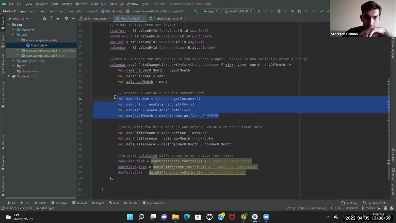 Android Studio Calendar App - YouTube
