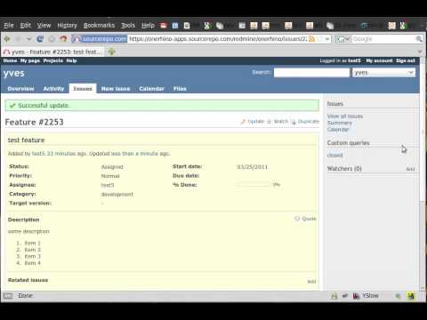 Edit a Ticket (issue) on Redmine