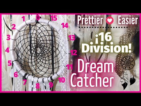 ATRAPASUEÑOS de 16 divisiones l Paso a Paso l How to Make a Dreamcatcher ♥
